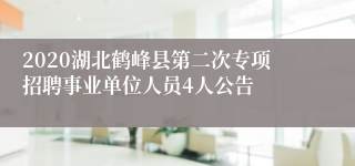 2020湖北鹤峰县第二次专项招聘事业单位人员4人公告