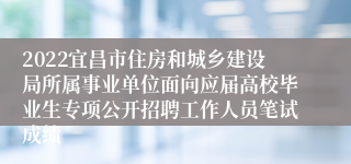 2022宜昌市住房和城乡建设局所属事业单位面向应届高校毕业生专项公开招聘工作人员笔试成绩