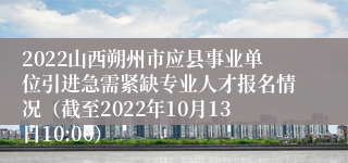 2022山西朔州市应县事业单位引进急需紧缺专业人才报名情况（截至2022年10月13日10:00）