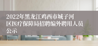2022年黑龙江鸡西市城子河区医疗保障局招聘编外聘用人员公示