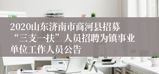 2020山东济南市商河县招募“三支一扶”人员招聘为镇事业单位工作人员公告