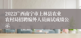 2022广西南宁市上林县农业农村局招聘编外人员面试成绩公示