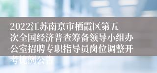 2022江苏南京市栖霞区第五次全国经济普查筹备领导小组办公室招聘专职指导员岗位调整开考比例公告