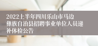 2022上半年四川乐山市马边彝族自治县招聘事业单位人员递补体检公告