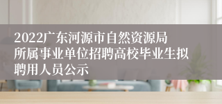 2022广东河源市自然资源局所属事业单位招聘高校毕业生拟聘用人员公示