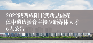 2022陕西咸阳市武功县融媒体中遴选播音主持及新媒体人才6人公告