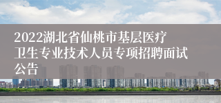 2022湖北省仙桃市基层医疗卫生专业技术人员专项招聘面试公告