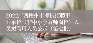 2022广西梧州市考试招聘事业单位（非中小学教师岗位）人员拟聘用人员公示（第七批）