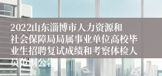 2022山东淄博市人力资源和社会保障局局属事业单位高校毕业生招聘复试成绩和考察体检人员范围公告