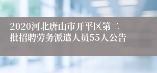 2020河北唐山市开平区第二批招聘劳务派遣人员55人公告