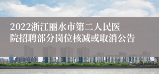 2022浙江丽水市第二人民医院招聘部分岗位核减或取消公告