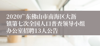 2020广东佛山市南海区大沥镇第七次全国人口普查领导小组办公室招聘13人公告