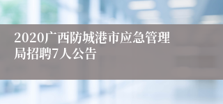 2020广西防城港市应急管理局招聘7人公告