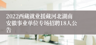 2022西藏就业援藏河北湖南安徽事业单位专场招聘18人公告