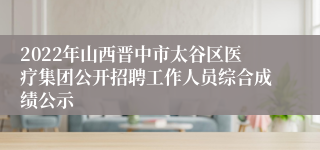 2022年山西晋中市太谷区医疗集团公开招聘工作人员综合成绩公示