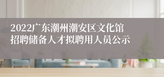 2022广东潮州潮安区文化馆招聘储备人才拟聘用人员公示