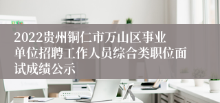 2022贵州铜仁市万山区事业单位招聘工作人员综合类职位面试成绩公示