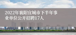 2022年襄阳宜城市下半年事业单位公开招聘17人