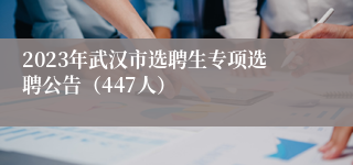 2023年武汉市选聘生专项选聘公告（447人）