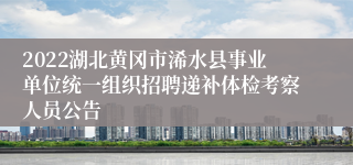 2022湖北黄冈市浠水县事业单位统一组织招聘递补体检考察人员公告