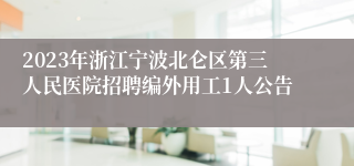 2023年浙江宁波北仑区第三人民医院招聘编外用工1人公告