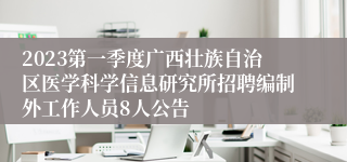2023第一季度广西壮族自治区医学科学信息研究所招聘编制外工作人员8人公告
