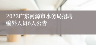 2023广东河源市水务局招聘编外人员6人公告