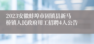 2023安徽蚌埠市固镇县新马桥镇人民政府用工招聘4人公告