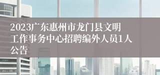 2023广东惠州市龙门县文明工作事务中心招聘编外人员1人公告