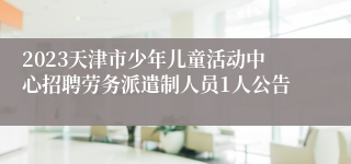 2023天津市少年儿童活动中心招聘劳务派遣制人员1人公告
