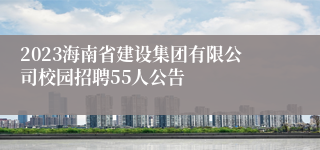 2023海南省建设集团有限公司校园招聘55人公告
