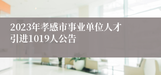 2023年孝感市事业单位人才引进1019人公告