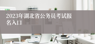 2023年湖北省公务员考试报名入口