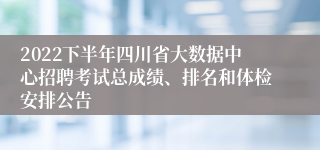 2022下半年四川省大数据中心招聘考试总成绩、排名和体检安排公告