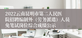 2022云南昆明市第二人民医院招聘编制外（劳务派遣）人员免笔试岗位综合成绩公示