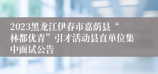 2023黑龙江伊春市嘉荫县“林都优青”引才活动县直单位集中面试公告