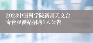 2023中国科学院新疆天文台奇台观测站招聘1人公告