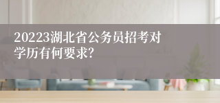 20223湖北省公务员招考对学历有何要求？