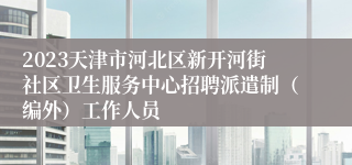 2023天津市河北区新开河街社区卫生服务中心招聘派遣制（编外）工作人员