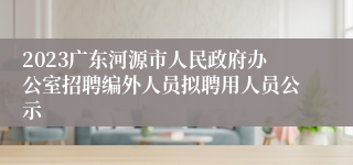 2023广东河源市人民政府办公室招聘编外人员拟聘用人员公示