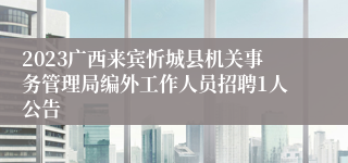 2023广西来宾忻城县机关事务管理局编外工作人员招聘1人公告