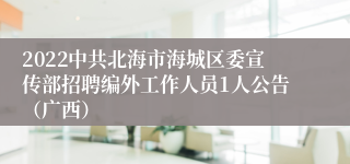 2022中共北海市海城区委宣传部招聘编外工作人员1人公告（广西）