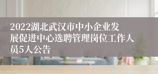 2022湖北武汉市中小企业发展促进中心选聘管理岗位工作人员5人公告