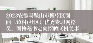 2023安徽马鞍山市博望区面向三镇村(社区）优秀专职网格员、网格秘书定向招聘区机关事业单位聘用人员第一批