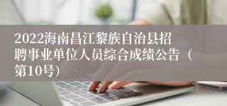 2022海南昌江黎族自治县招聘事业单位人员综合成绩公告（第10号）