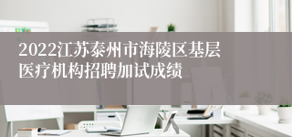 2022江苏泰州市海陵区基层医疗机构招聘加试成绩