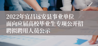 2022年宜昌远安县事业单位面向应届高校毕业生专项公开招聘拟聘用人员公示