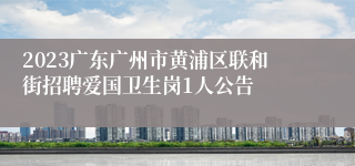 2023广东广州市黄浦区联和街招聘爱国卫生岗1人公告