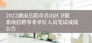 2022湖南岳阳市君山区卫健系统招聘事业单位人员笔试成绩公告
