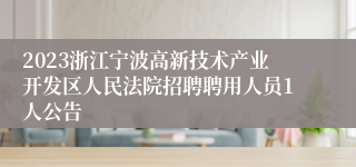 2023浙江宁波高新技术产业开发区人民法院招聘聘用人员1人公告